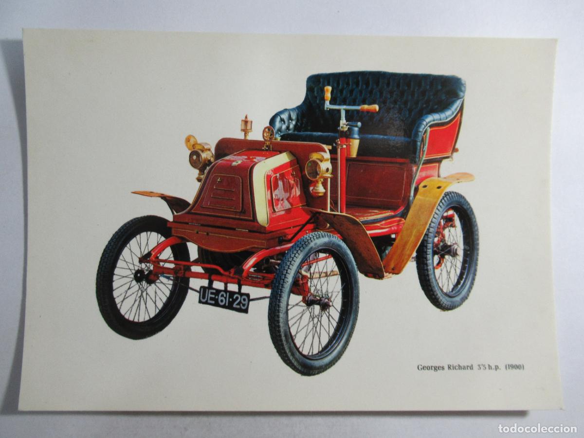Postales: Georges Richard 3,5 H.P. - 1900 - Caja de Pensiones para la Vejez y de Ahorros - S/C - Coche cl&aacute;sico