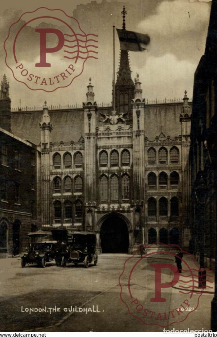 Postkarten: RPPC CARTE PHOTO UNIC LONDON THE GUILDHALL CAR COCHES Bryan Goodman Collection