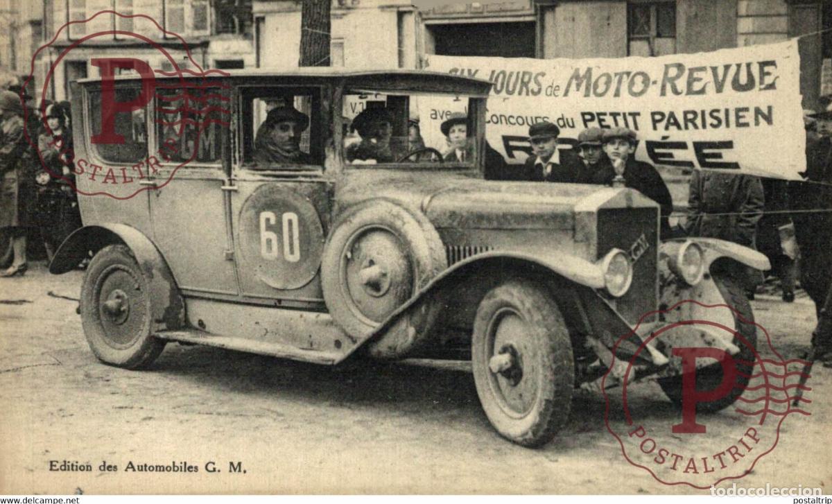 Postkarten: SIX JOURS MOTO REVUE PETIT PARISIEN PARIS Conduite int&eacute;rieure G M 7 C V 4 places CAR COCHES Bryan