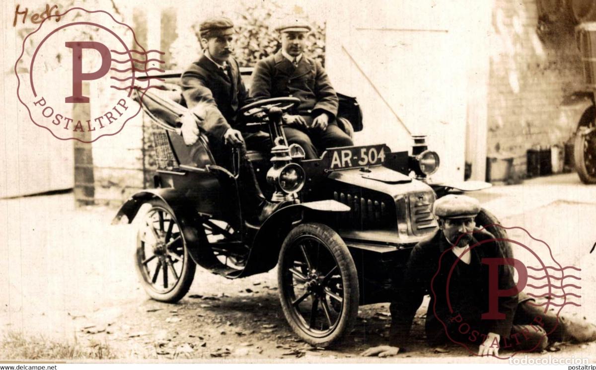 Postkarten: RPPC CARTE PHOTO PEUGEOT WESTON HERTS REG MR PRYOR STEVENAGE 1904 CAR COCHES Bryan Goodman Collecti