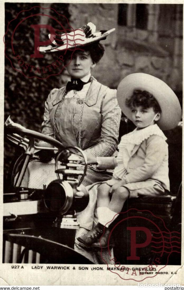 Postcards: LADY WARWICK SON CARS COCHES Bryan Goodman Collection