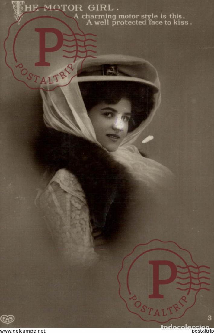 Postcards: THE MOTOR GIRL CARS COCHES Bryan Goodman Collection