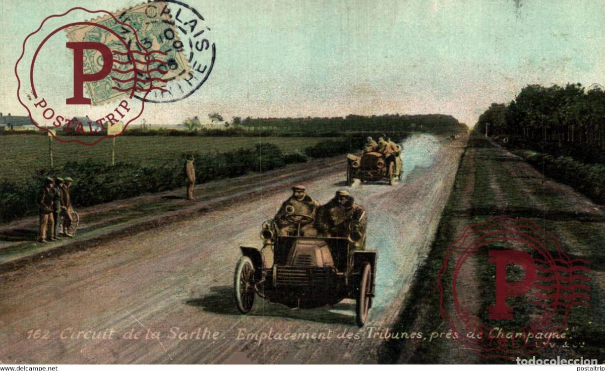 Postcards: Circuit de la Sarthe 1906 Emplacement des Tribunes, pr&egrave;s de Champagn&eacute;