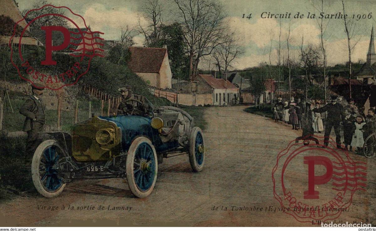 Postales: Automobile - Circuit de la Sarthe - virage &agrave; la sortie de Lamnay de la Touloubre &eacute;quipe Bayard-C.