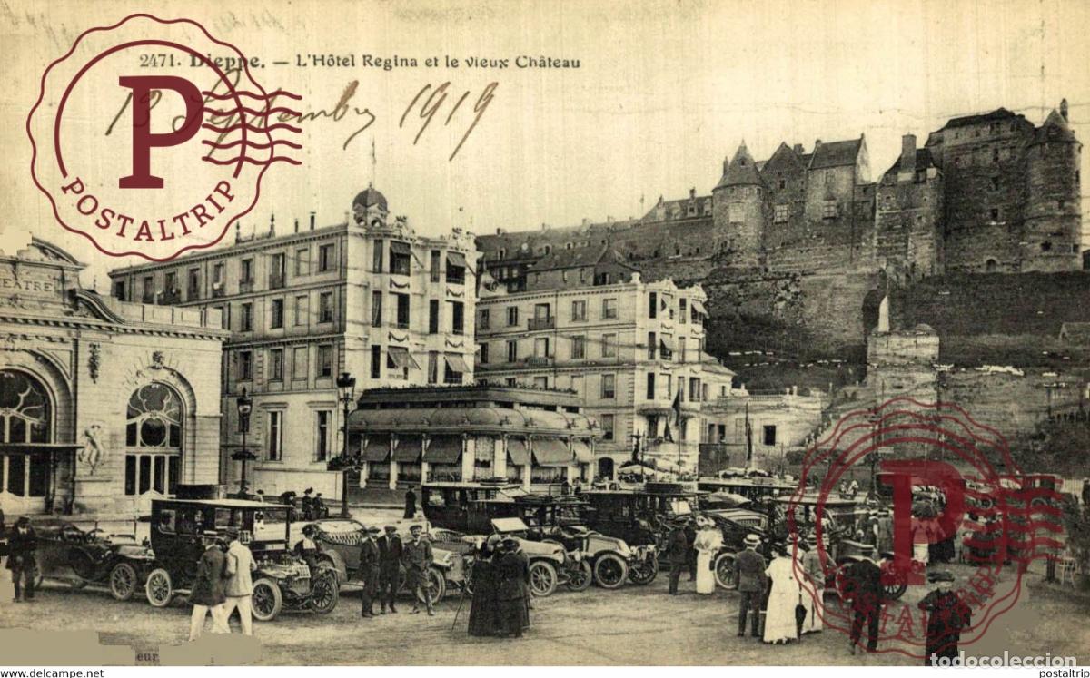 Postales: dieppe lhotel regina et le vieux chateau Automobile VOITURE AUTOMOBILES