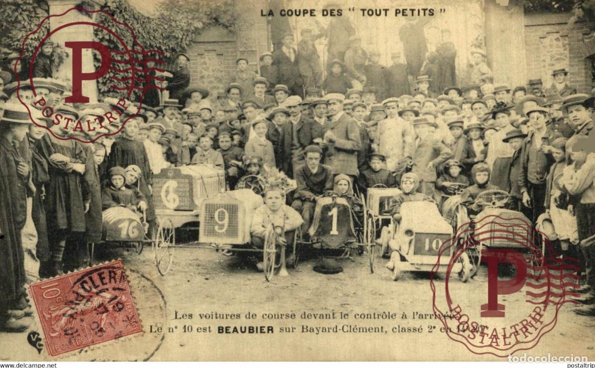 Postales: MINI GORDON BENETT - AUTOMOBILE - PILOTE BEAUBIER sur BAYARD CLEMENT Automobile VOITURE AUTOMOBILES