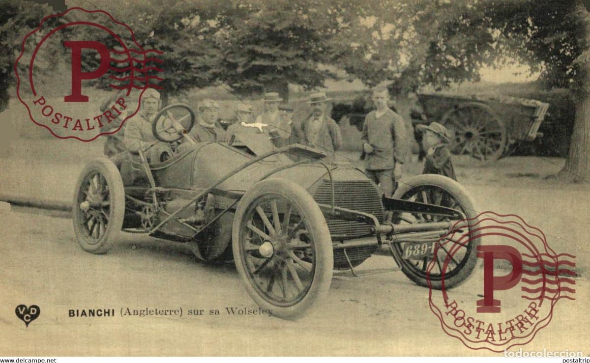 Postales: Grand Prix de lA.C.F. - BIANCHI Angleterre sur sa WOLSELEY Automobile VOITURE AUTOMOBILES