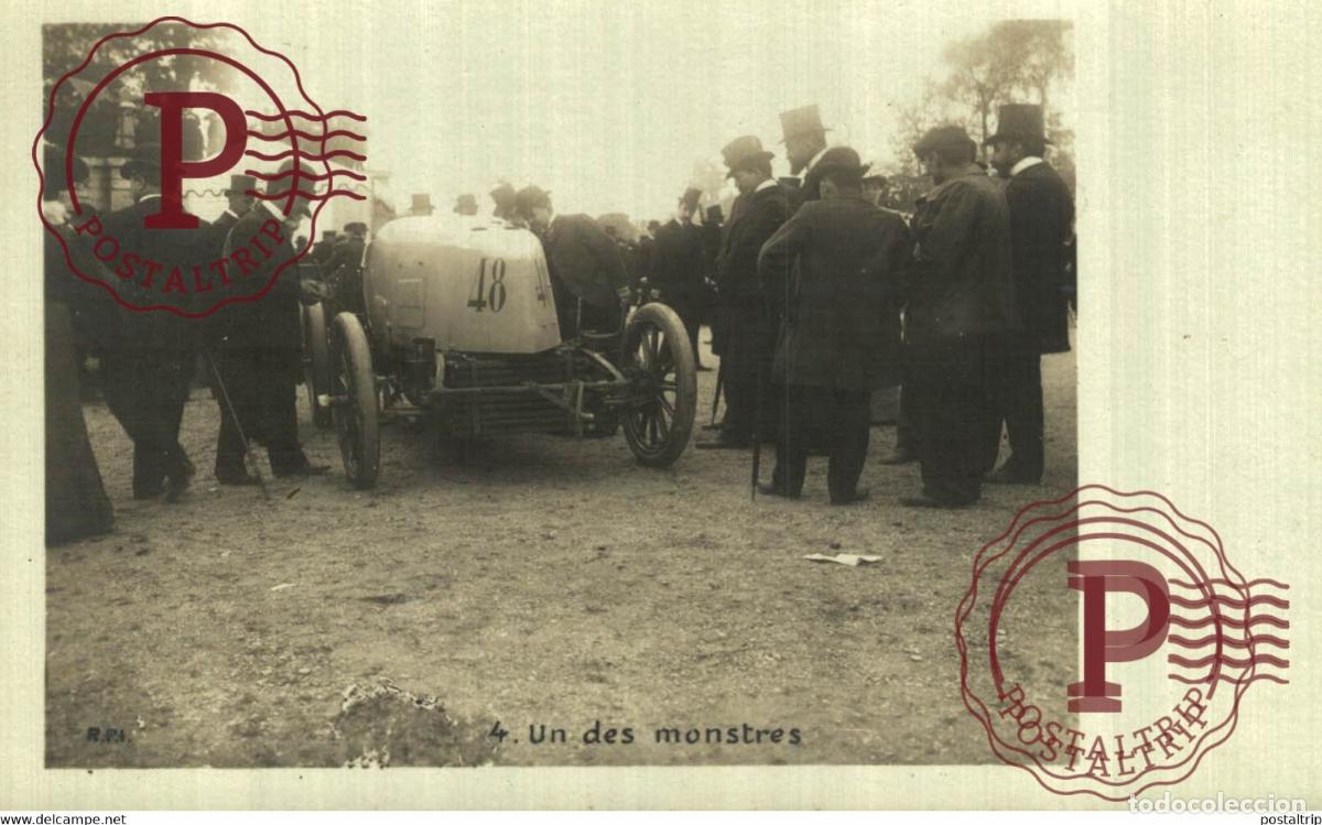 Postales: CARTE PHOTO RPPC Paris-Madrid course 4. UN DES MONSTRES