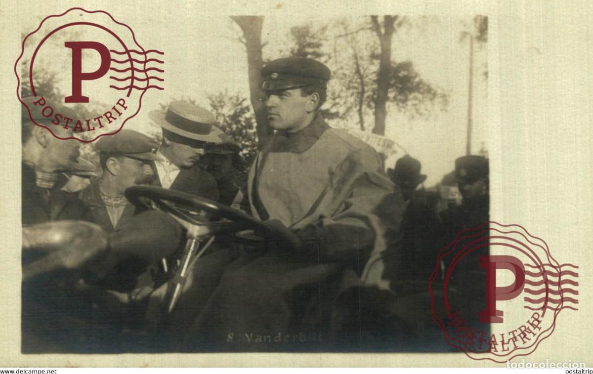 Postales: CARTE PHOTO RPPC Course Paris Madrid VANDERBILT