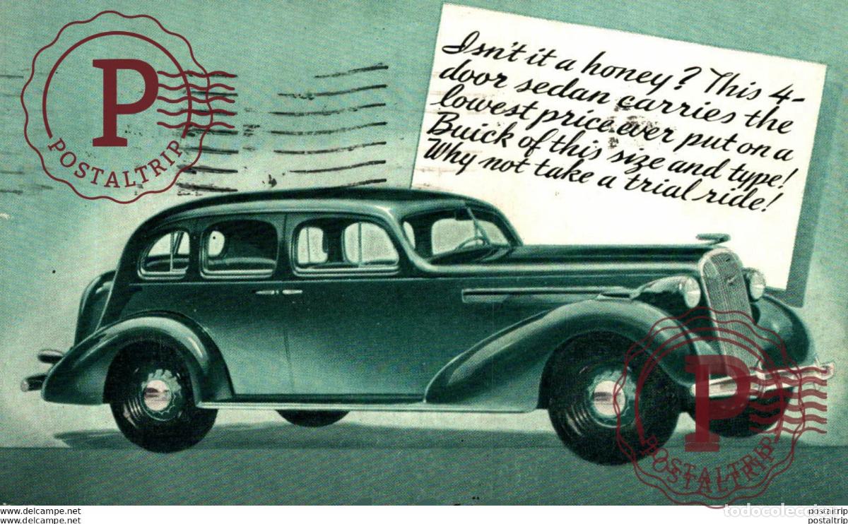 Postales: BUICK 4 DOOR SEDAN CARS COCHES Bryan Goodman Collection