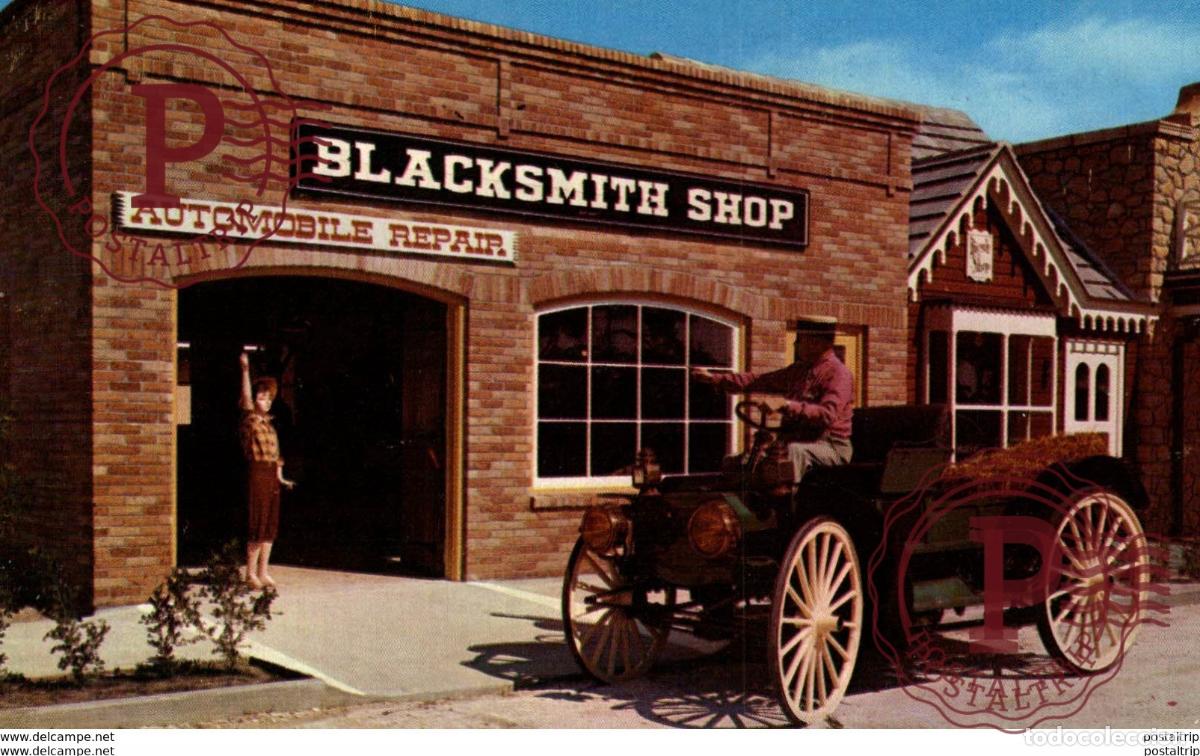 Postales: BLACKSMITH SHOP AUTOMOBILE REPAIR