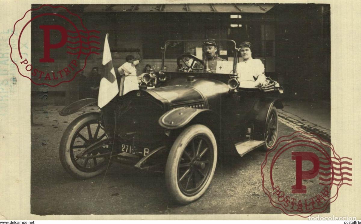 Cartes Postales: RPPC CARTE PHOTO CROIX ROUGE RED CROSS VOITURE