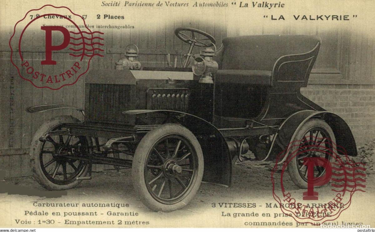 Cartes Postales: TRES RARE SOCIETE PARISIENNE DE VOITURES AUTOMOBILES LA VALKYRIE