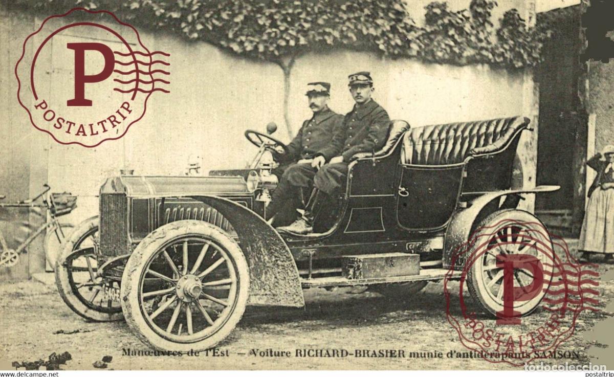 Cartes Postales: Man&oelig;uvres de LEst - Voiture Richard - Brasier munie DAntid&eacute;rapants Samson