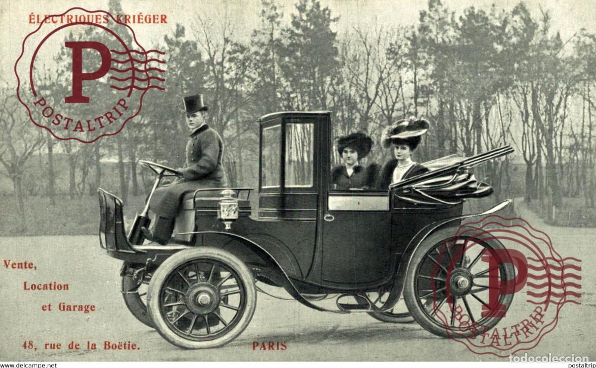 Cartes Postales: TRES RARE ELECTRIQUES KRIEGER 48, rue de la Bo&eacute;tie, PARIS - Vente, Location et Garage