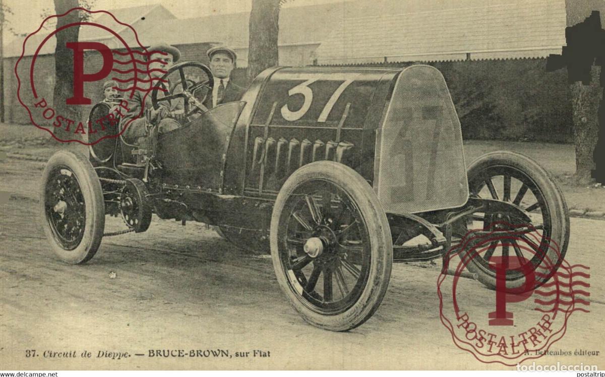 Postales: CIRCUIT DE DIEPPE BRUCE BROWN sur fiat