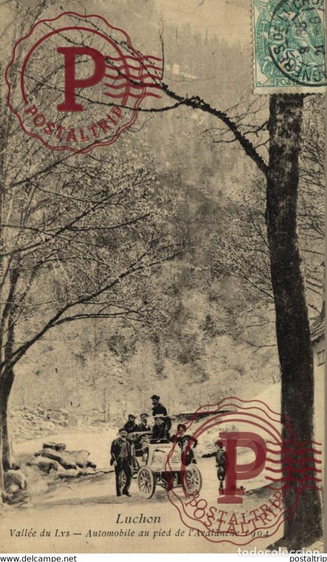 Cartes Postales: LUCHON Vall&eacute;e du Lys.Automobile au pied de l avalanche Automobiles