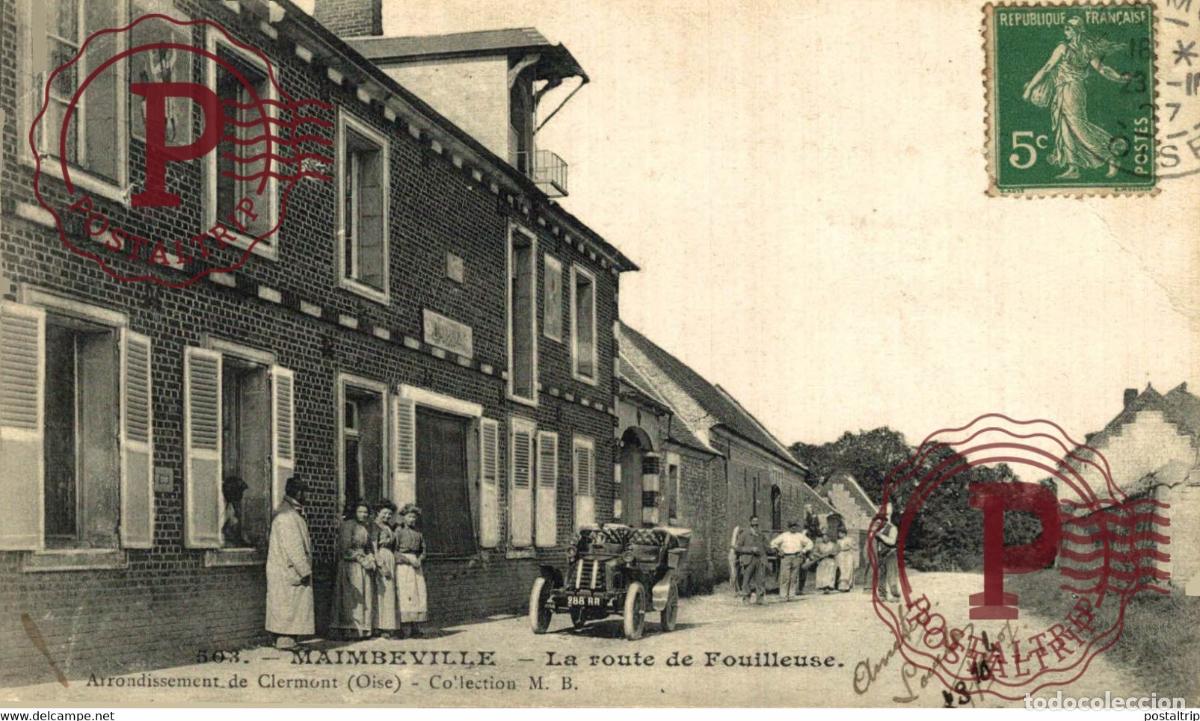 Postales: MAIMBEVILLE - la route de fouilleuse AUTOMOBILE VOITURE AUTOMOBILES SEE LEFT SIDE