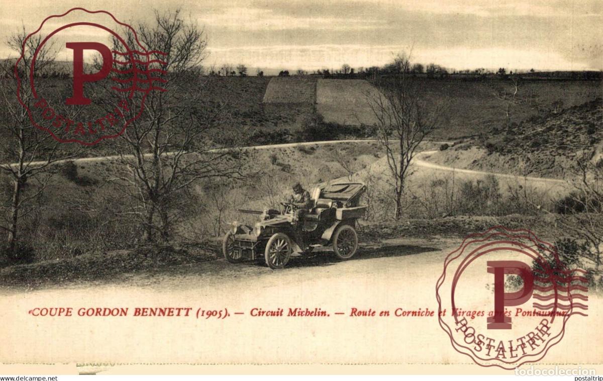 Postales: COCHE. CAR. VOITURE. AUTO. Coupe Gordon Bennet 1905 - Circuit Michelin Route en corniche et virages