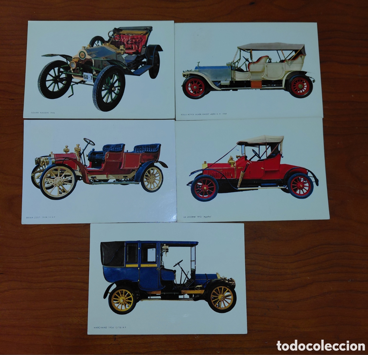 Postales: 5 POSTALES HISTORIA DEL AUTOMOVIL EDICION CYZ / FRANQUEADAS Y ESCRITAS AL DORSO
