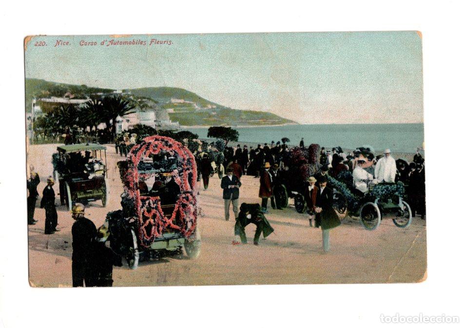 Postales: CORSO D'AUTOMOBILES FLEURIS, DESFILE DE AUTOM&Oacute;VILES FLORIDOS. NIZA, FRANCIA.