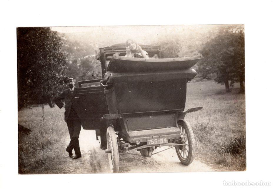 Postales: AUTOM&Oacute;VIL EL&Eacute;CTRICO FRANC&Eacute;S DE PRINCIPIOS DEL SIGLO XX, POSIBLEMENTE DE LA MARCA DE DION-BOUTON.