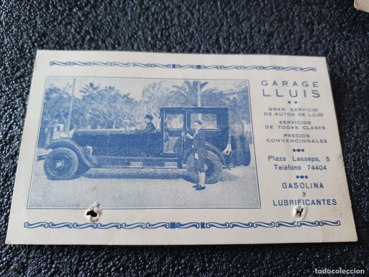 Postales: TARJETA DE GARAJE LLUIS, ALQUILER DE AUTOS DE LUJO, ANOTACIONES AL DORSO