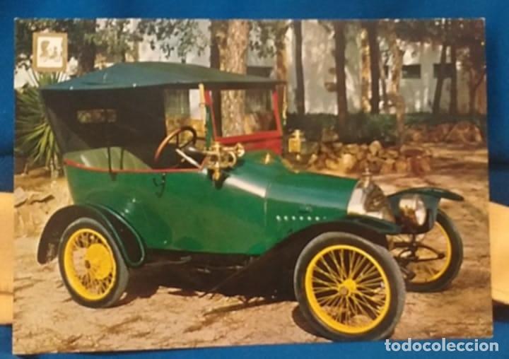 Postales: Postal Colecci&oacute;n Coches de &Eacute;poca BELE PEUGEOT 5 HP N&ordm; 23 1913 Museo Claret Sils Gerona.Escudo de Or
