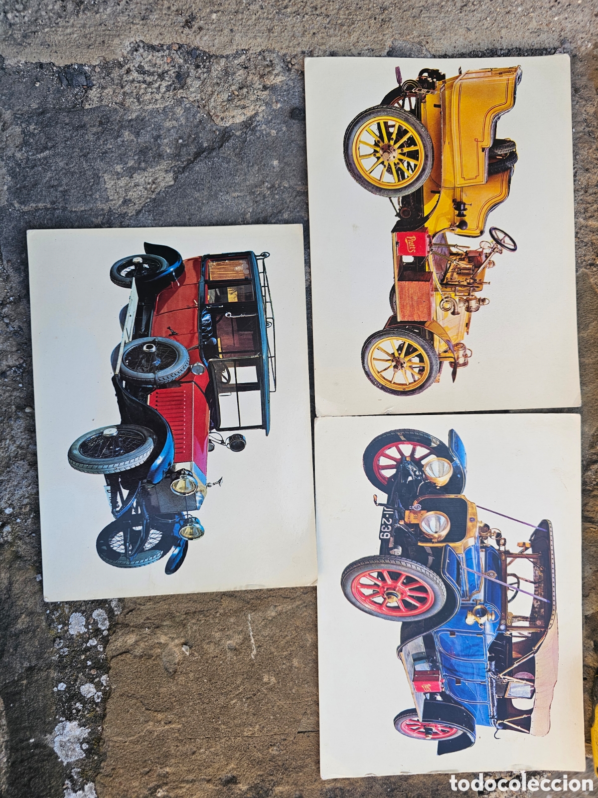 Postales: ​Lote de 3 Postales Grandes Vintage - Colecci&oacute;n Coches Antiguos (Vauxhall y Rolls Royce)