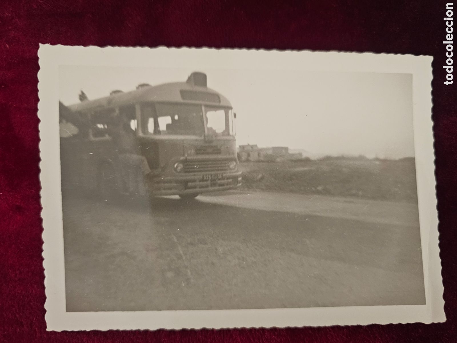Postales: Fotograf&iacute;a peque&ntilde;a Original Blanco y Negro &ndash; Autob&uacute;s/Veh&iacute;culo Cl&aacute;sico Borde Festoneado Alger ?