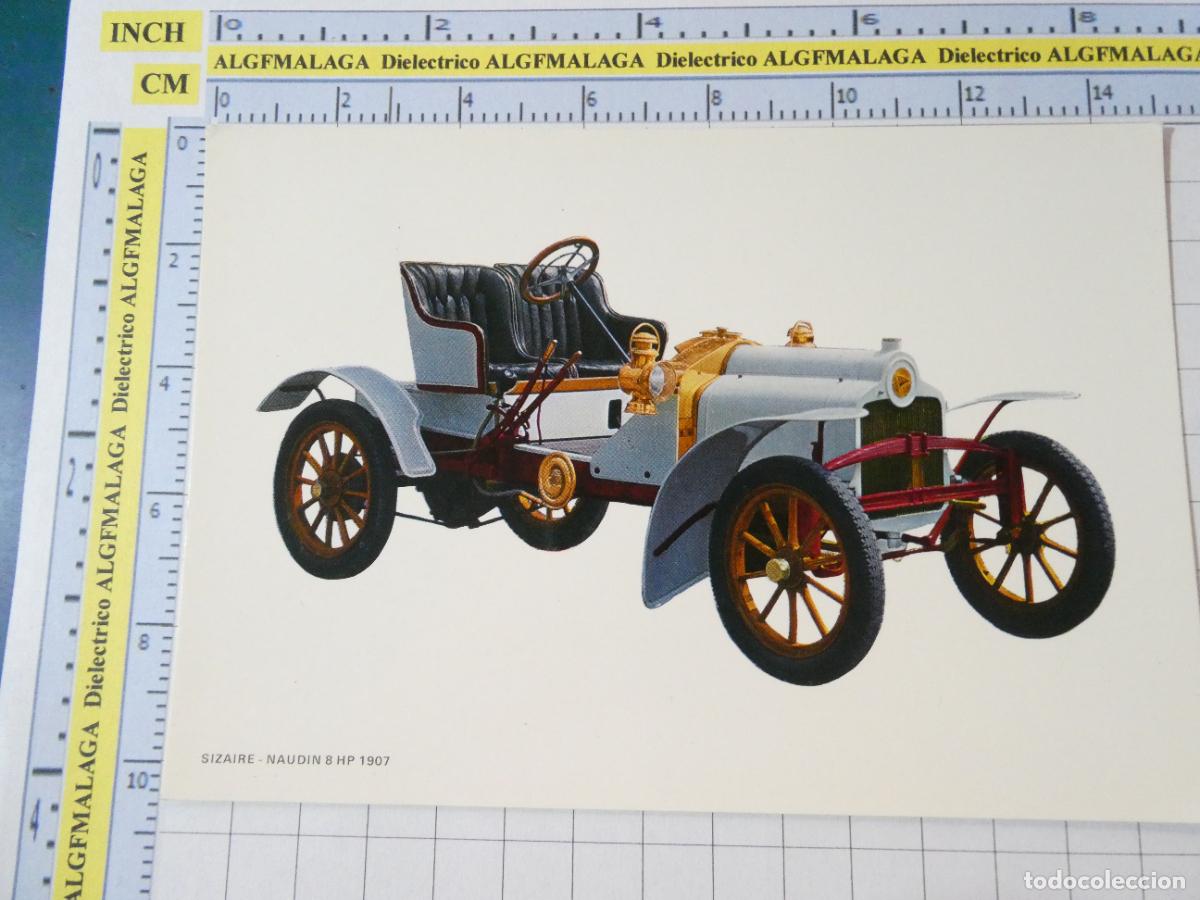 Postales: POSTAL DE COCHES. SIZAIRE NAUDIN 8HP DE 1907. 3931