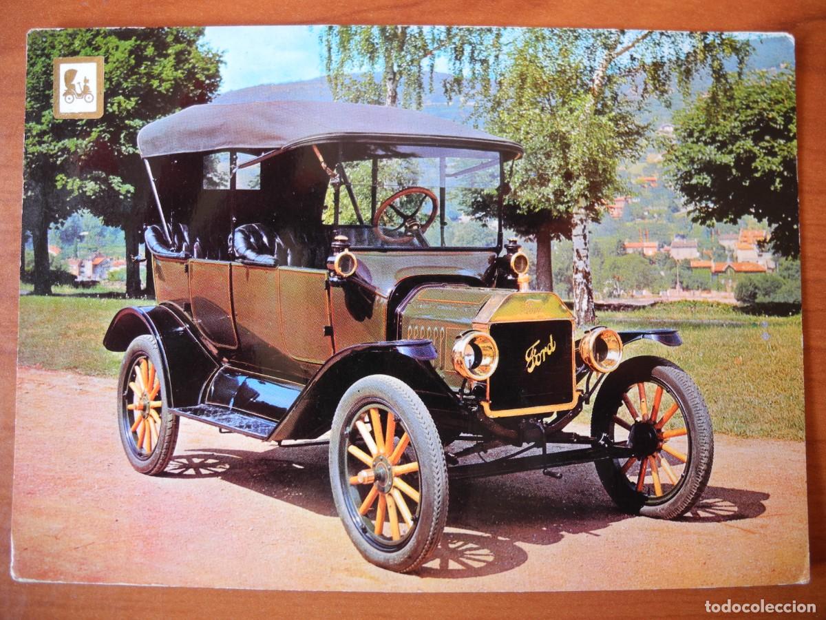 Postales: Coches de &eacute;poca. Ford T 1915. Torpedo 4 plazas. Escudo de oro. Escrita