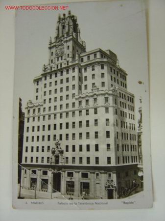 Postales: MADRID PALACIO DE LA TELEFONICA NACIONAL - Foto 1