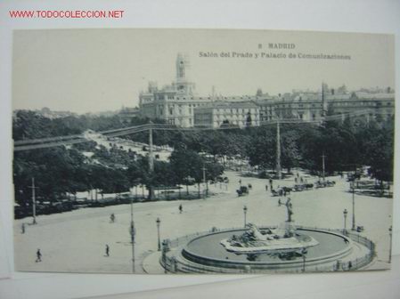 Postales: MADRID SALON DEL PRADO Y PALACIO DE COMUNICACIONES - Foto 1