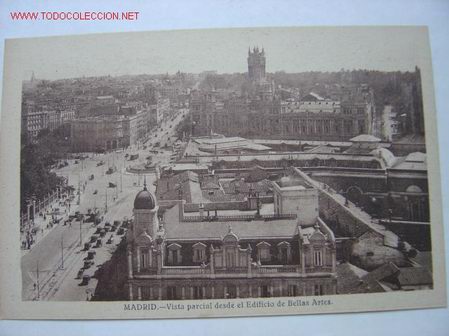 Postales: MADRID VISTA PARCIAL DESDE EL EDIFICIO DE BELLAS ARTES - Foto 1