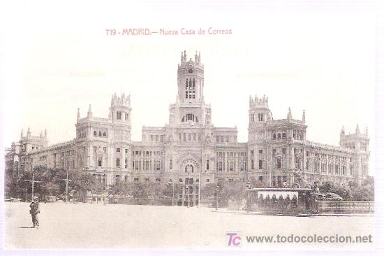 Cartoline: TARJETA POSTAL DE MADRID.N&ordm; 719.NUEVA CASA DE CORREOS.FOTPIA.CASTA&Ntilde;EIRA, ALVAREZ Y LEVENFELD.MADRID.