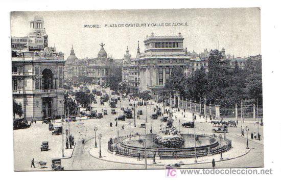 Cartoline: Madrid - Plaza de Castelar y calle de Alcal&aacute;