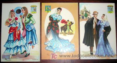 Postales: LOTE DE 3 POSTALES TIPOS DE MADRID - Foto 1