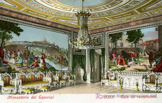 Postais: PURGER N&ordm;. 3743. Monasterio del Escorial.  Palacio. Sala de recepciones