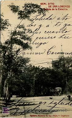 Postcards: REAL SITIO DE SAN LORENZO. SUBIDA DE LA ESTACI&Oacute;N.