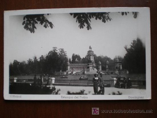 Postales: 4. MADRID. ESTANQUE DEL RETIRO. DOMINGUEZ. - Foto 1