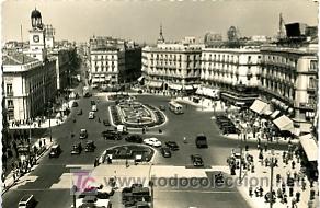 Postales: FOTO POSTAL. MADRID. PUERTA DEL SOL. 1945 - Foto 1