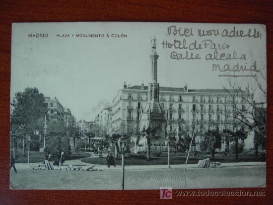 Postales: MADRID - PLAZA Y MONUMENTO &Aacute; COL&Oacute;N - Foto 1