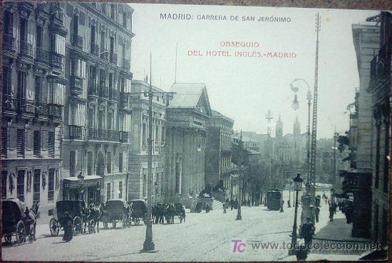 Postales: MADRID - CARRERA DE SAN  JER&Oacute;NIMO , SIN CIRCULAR - Foto 1