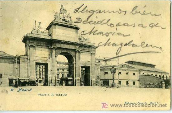 Postales: POSTAL MADRID PUERTA DE TOLEDO - Foto 1