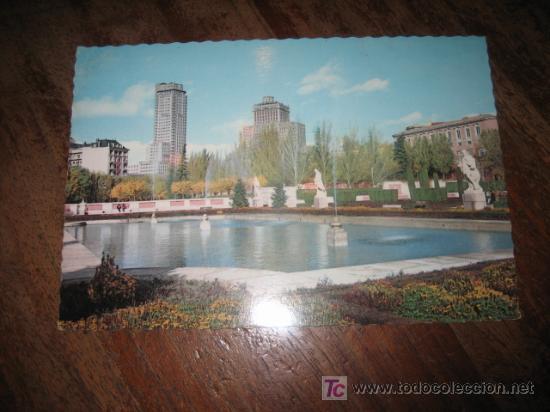 Postales: MADRID   ESTANQUE DE LOS JARDINES DE SABATINI - Foto 1