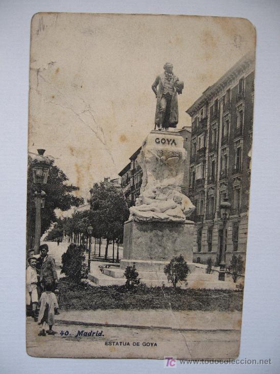 Postales: MADRID - ESTATUA DE GOYA - Foto 1