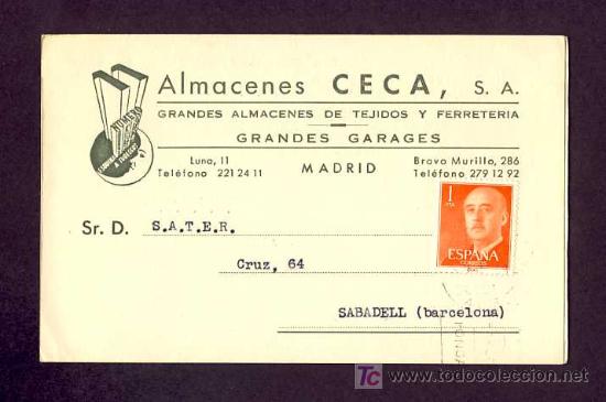 Postales: Postal de MADRID: Postal comercial de Almacenes Ceca - Foto 1