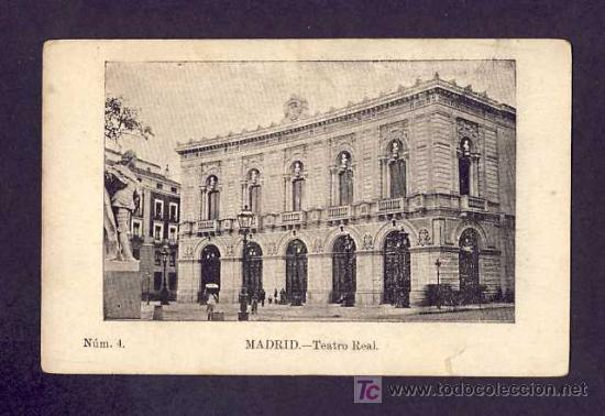 Postales: Postal de MADRID: Teatro Real (Ed.Imp.de A.Perez num.4) - Foto 1