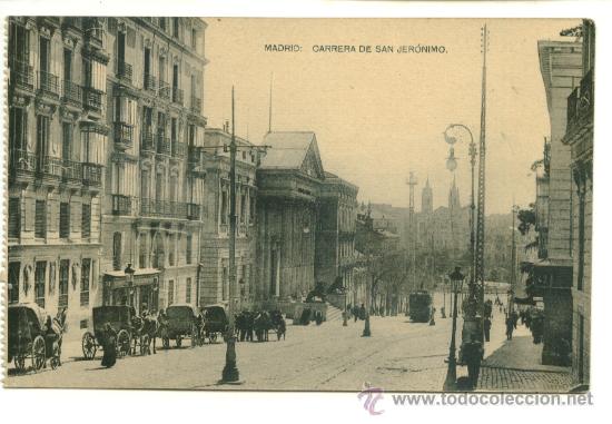 Postales: Madrid, carrera de San Jeronimo, Hauser y Menet - Foto 1
